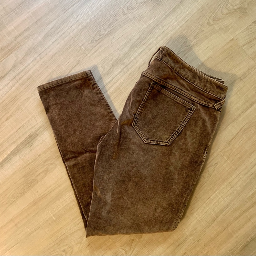 Free People Brown Velvet Jeans Ankle Length Skinny  Sz 30